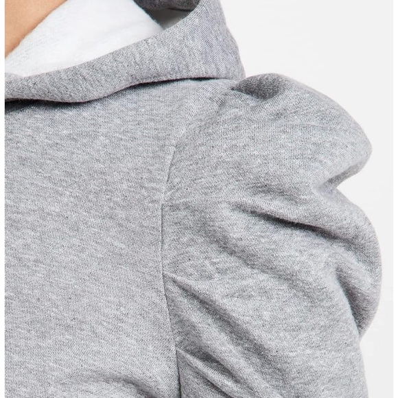 Rebecca Minkoff Gray Hoodie Puff Princess Sleeves NWT - Picture 4 of 5